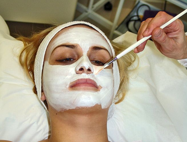 A girl getting facial