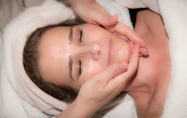 A woman getting face massage