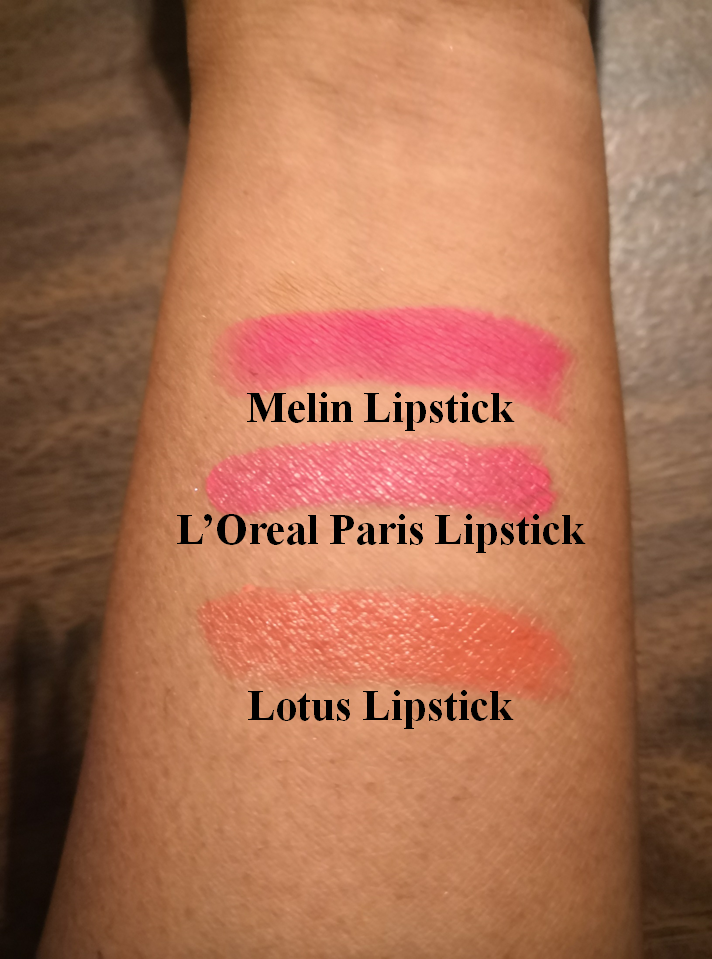 Melin, L'Oreal Paris and Lotus Lipsticks