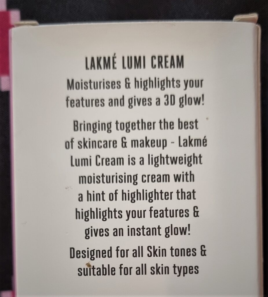 Lakme Lume Cream: Claims